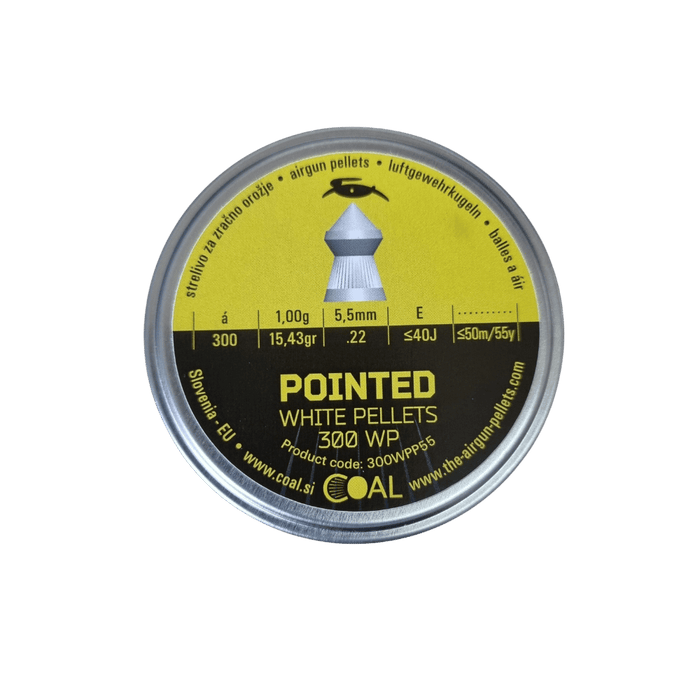 COAL Pointed Spidshagl, 300 stk, 5,5 mm (.22) Coal