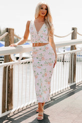 Always Beautiful Floral Satin Skirt (Baby Pink)