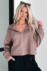 Miles Ahead Zip-Up Hoodie (Truffle)