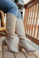 Choosing You Faux Suede Chunky Heel Boot (Clay)