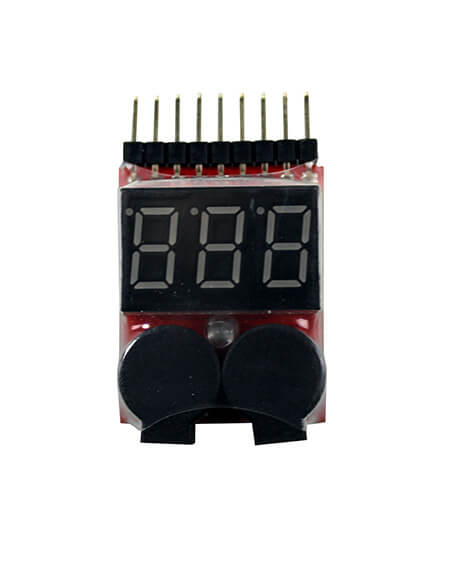 LiPo Alarm, batterimåler med LCD-display til airsoft og outdoor