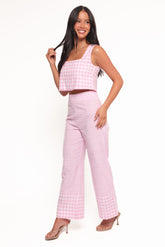 Devlin Cotton Pant - Pink Gingham