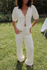 Jensen Scallop Hem Pant - Butter Yellow