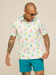 The Come Sail Away (Performance Polo)- White - Image 1 - Chubbies Shorts