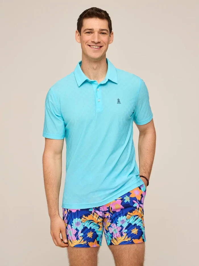 The Frozen Lake (Textured Performance Polo) - Image 1 - Chubbies Shorts