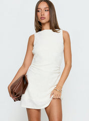 Falling Stars Ruched Mini dress Cream