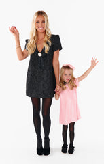 Jeanette Dress ~ Black Blooms Jacquard