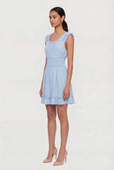 Square Neck Smocked Waist Peasant Dress
