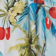 Cherry Palm Tree Print Ruffle Tiered Dress