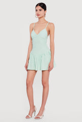 Textured Knit Mini Cami Skater Dress