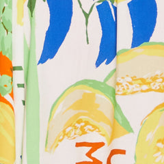 Fruit Print Handkerchief Hem Smocked Strapless Dress
