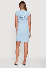 Hooded 88 Graphic Cap Sleeve Mini Dress