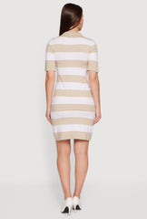 Striped Short Sleeve Polo Dress