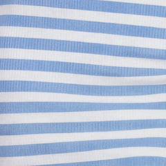 Striped Rib Knit Mini Polo Dress