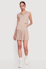Sleeveless Hooded Mini Skater Dress