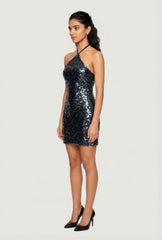 Sequin Halter Mini Dress