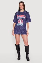 Acid Wash Graphic T-Shirt Dress
