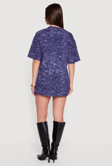 Acid Wash Graphic T-Shirt Dress