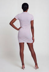Short Sleeve Striped Polo Dress