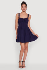 Iris Lace Trim Bustier Skater Dress