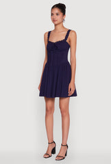 Iris Lace Trim Bustier Skater Dress