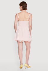 Lace Detail Milkmaid Mini Dress