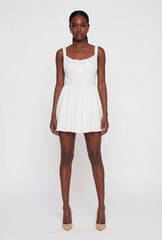 Drawstring Front Bustier Skater Dress