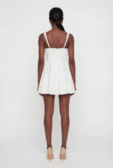 Drawstring Front Bustier Skater Dress