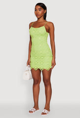 Trendy Patterned Crochet Sleeveless Dress