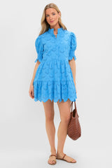 Cerulean Eyelet Bennett Mini Dress