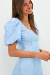 Ice Blue Jacquard Inez Maxi Dress