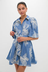 Chambray & Ivory Embroidery Cindy Mini Dress