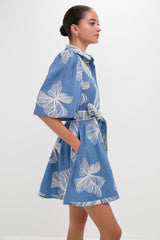 Chambray & Ivory Embroidery Cindy Mini Dress