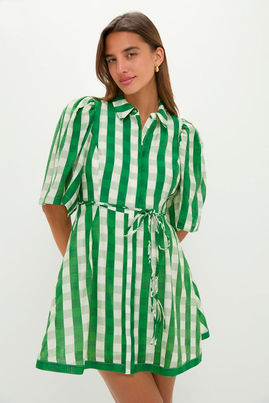 Green Gingham Cindy Mini Dress