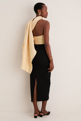 Buttercream Burbling Stream Scarf Dress