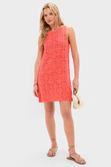 Coral Brenna Crochet Mini Dress