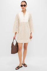 Tan Diamond Lace Mini Calliope Dress
