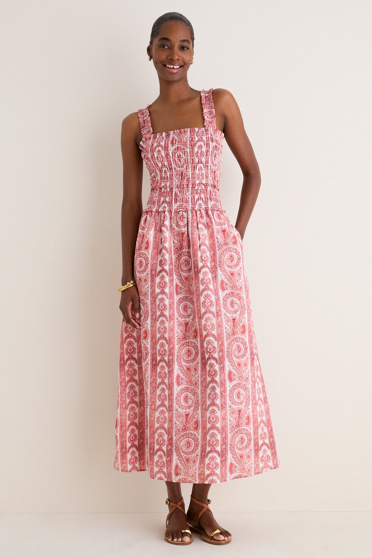 Coral Corsica Paisley Azalea Maxi Nap Dress