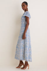 Blue Corsica Paisley Davina Dress