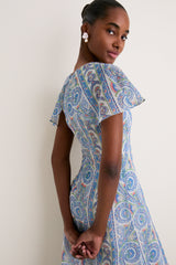Blue Corsica Paisley Davina Dress