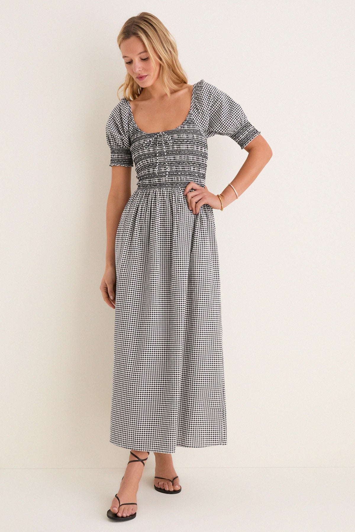 Black and Sand Gingham Madeline Nap Dress