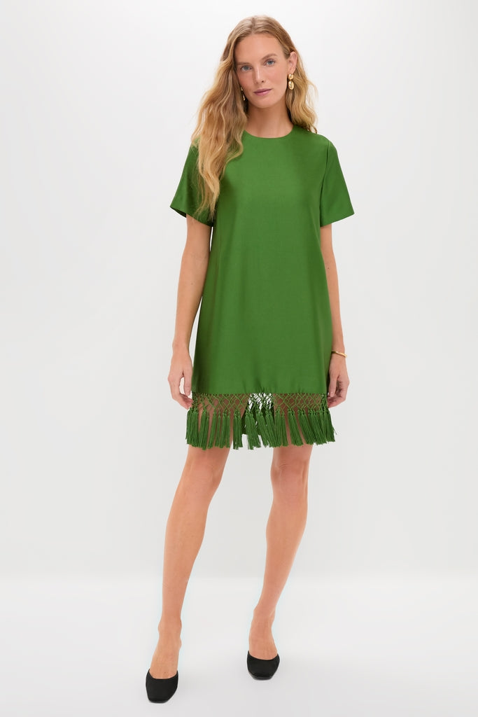 Green Tassel Downing Dress