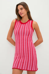 Pink & Red Knit Dellacorte Mini Dress