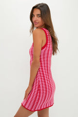 Pink & Red Knit Dellacorte Mini Dress