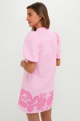 Pink Embroidered Mini Mimi Dress
