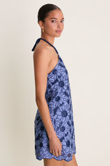 Navy & Slate Sunflower Eyelet Helen Mini Dress