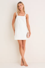 Cream Flower Strap Whitney Mini Dress