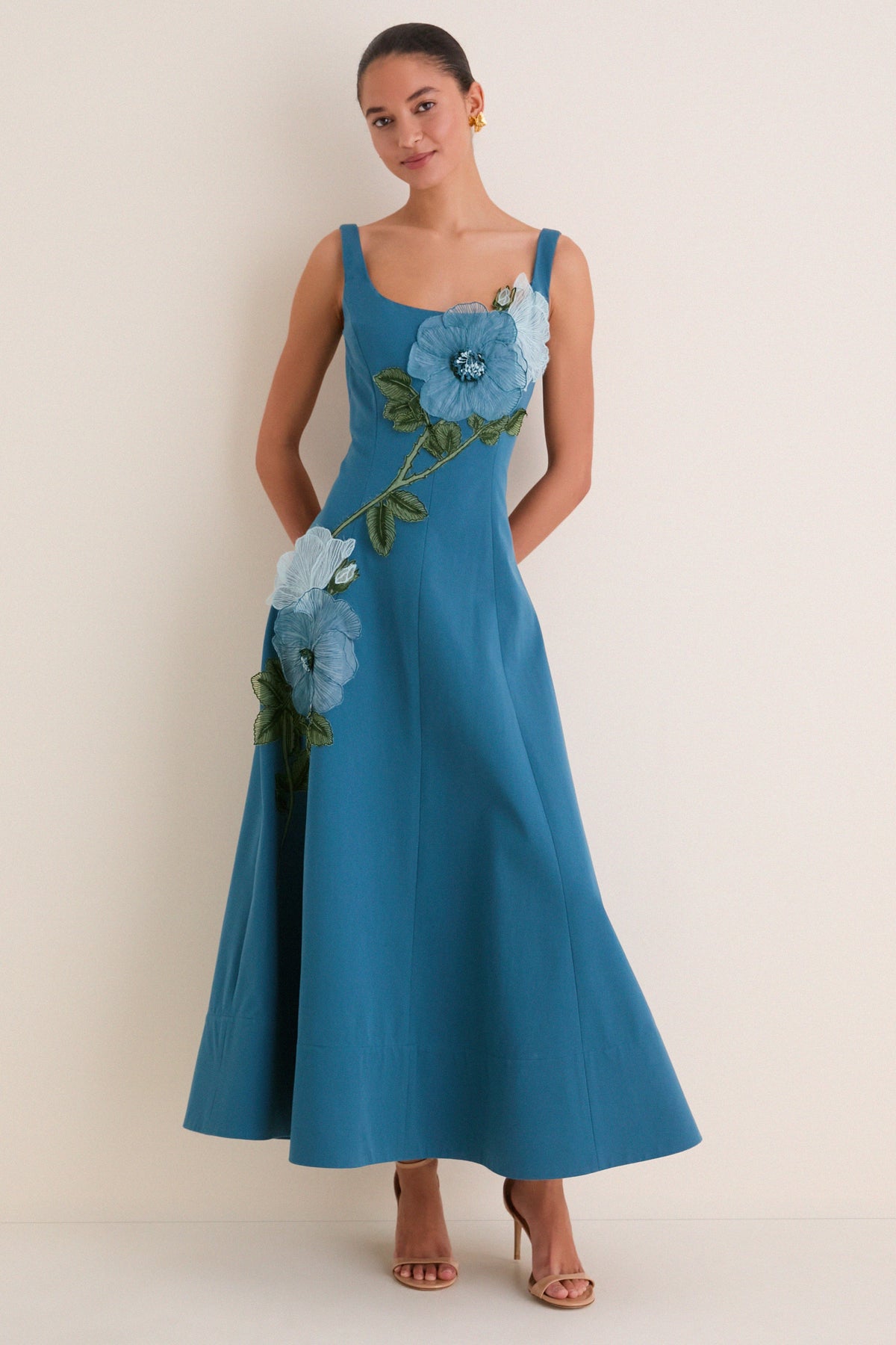 Mallard Peony Embroidered Full Dress