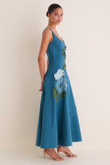 Mallard Peony Embroidered Full Dress