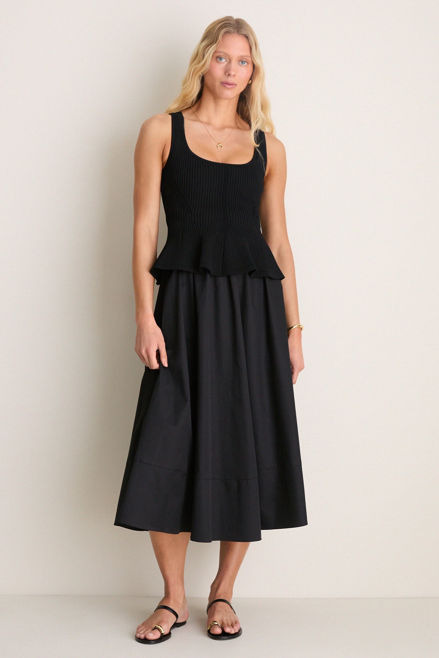 Black Peplum Cara Dress